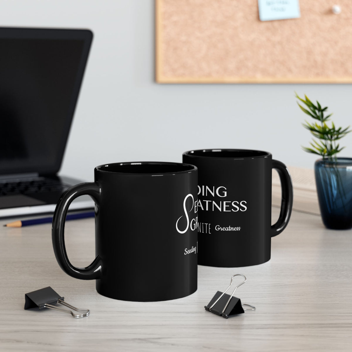 Seeding Greatness Black Mug